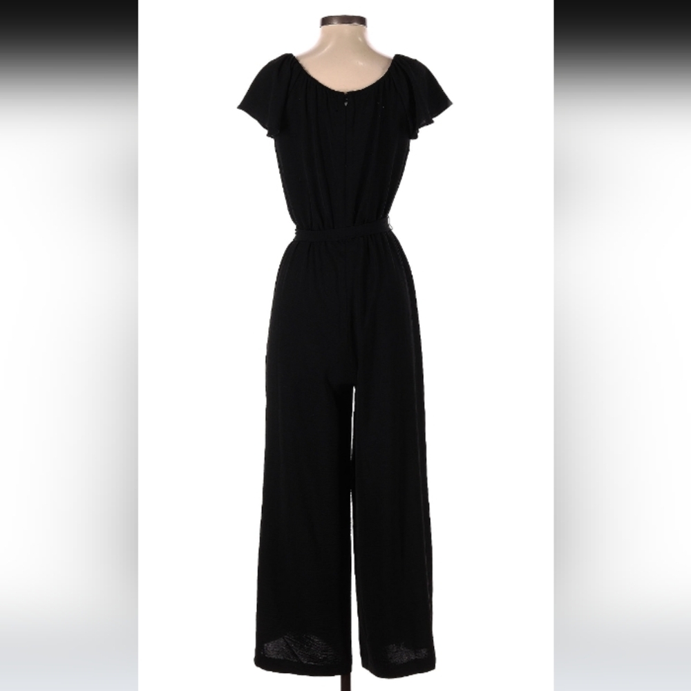 🖤DKNY BLACK JUMPSUIT ONE PIECE PANTSUIT ROMPER WIDE LEG SIZE 10